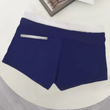 Günter – kurze sportliche Herrenbadehose im Marine-Stil