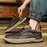 Herren-Lederschuhe mit dicker Sohle