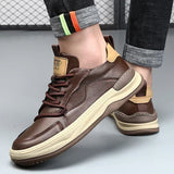Herren-Lederschuhe mit dicker Sohle