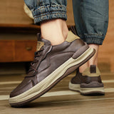 Herren-Lederschuhe mit dicker Sohle