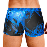 Fabian – Herren-Badeshorts mit blauem Flammenmuster
