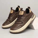 Herren-Lederschuhe mit dicker Sohle