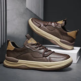 Herren-Lederschuhe mit dicker Sohle