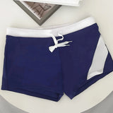 Günter – kurze sportliche Herrenbadehose im Marine-Stil