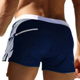Günter – kurze sportliche Herrenbadehose im Marine-Stil