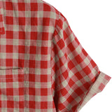 Rot kariertes Herrenhemd mit Tasche