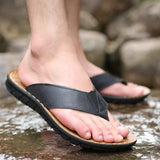 Offene Herren-Ledersandalen