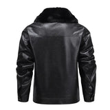 Herren-Lederjacke mit Fleece-Innenseite