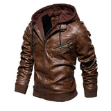 Herrenlederjacke mit Kapuze