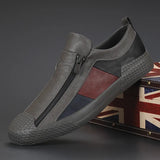Herrenschuhe aus Leder mit Reißverschluss