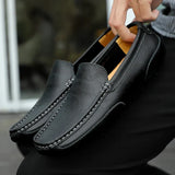 Herren-Ledermokassins im Vintage-Stil