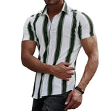 Gestreiftes Kurzarm-Sommerhemd für Herren