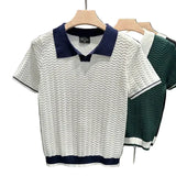 Herren-Poloshirt aus gewelltem Stoff