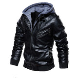 Herrenlederjacke mit Kapuze