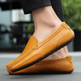 Herren-Ledermokassins im Vintage-Stil