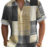 Elegantes Herrenhemd im Patchwork-Look