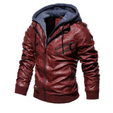 Herrenlederjacke mit Kapuze