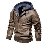 Herrenlederjacke mit Kapuze