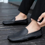 Herren-Ledermokassins im Vintage-Stil