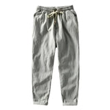 Schmal geschnittene Herrenhose mit Leinen