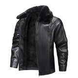Herren-Lederjacke mit Fleece-Innenseite