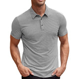 Gestreiftes Herren-Poloshirt in Grautönen