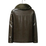 Herren-Lederjacke mit Fleece-Innenseite