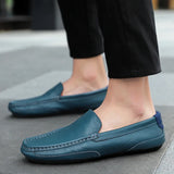 Herren-Ledermokassins im Vintage-Stil