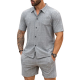 Herren-Retroset: Hemd und Shorts aus Strick