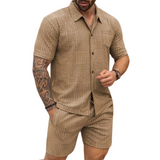 Herren-Retroset: Hemd und Shorts aus Strick