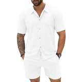 Herren-Retroset: Hemd und Shorts aus Strick