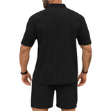 Herren-Retroset: Hemd und Shorts aus Strick