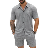 Herren-Retroset: Hemd und Shorts aus Strick