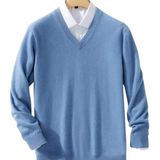 Weicher Herrenpullover mit V-Ausschnitt