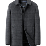 Eleganter Herren-Wollmantel – Grau