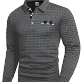 Herren-Polopullover mit Fischgratmuster