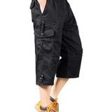 Lange Herren-Cargoshorts aus Baumwolle