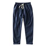 Schmal geschnittene Herrenhose mit Leinen