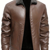 Elegante Herren-Lederjacke mit Fleecefutter