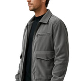 Herren-Cordjacke – Grau