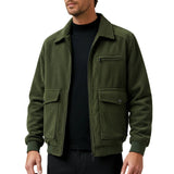 Herren-Cordjacke – Armeegrün