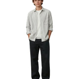 Herren-Chino mit Leinen – Marineblau