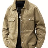 Karierte Herrenjacke in Wildlederoptik