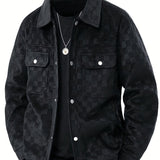 Karierte Herrenjacke in Wildlederoptik