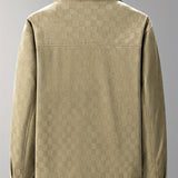 Karierte Herrenjacke in Wildlederoptik