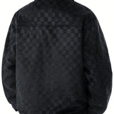 Karierte Herrenjacke in Wildlederoptik