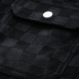 Karierte Herrenjacke in Wildlederoptik