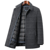 Eleganter Herren-Wollmantel – Grau