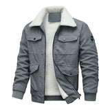 Herrenjacke aus Cord und Fleece