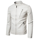 Elegante Herren-Lederjacke mit Stehkragen